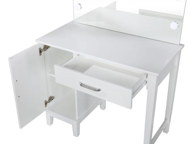 Elijah Makeup Vanity Table with LED Mirror and Stool - Furniture City (CA)l