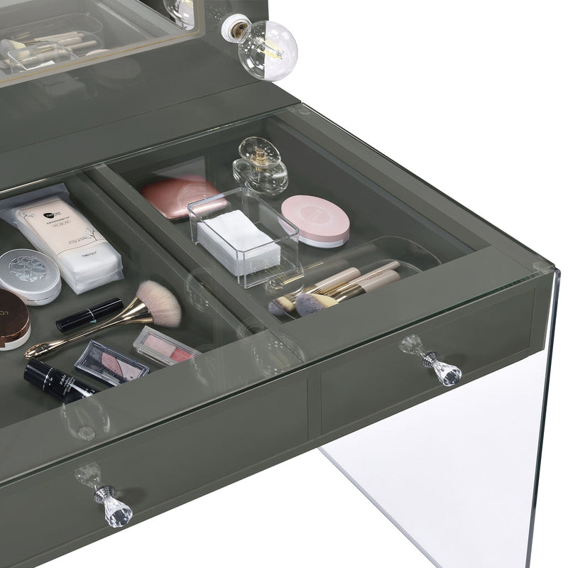 Afshan Makeup Vanity Table with LED Mirror - Furniture City (CA)l