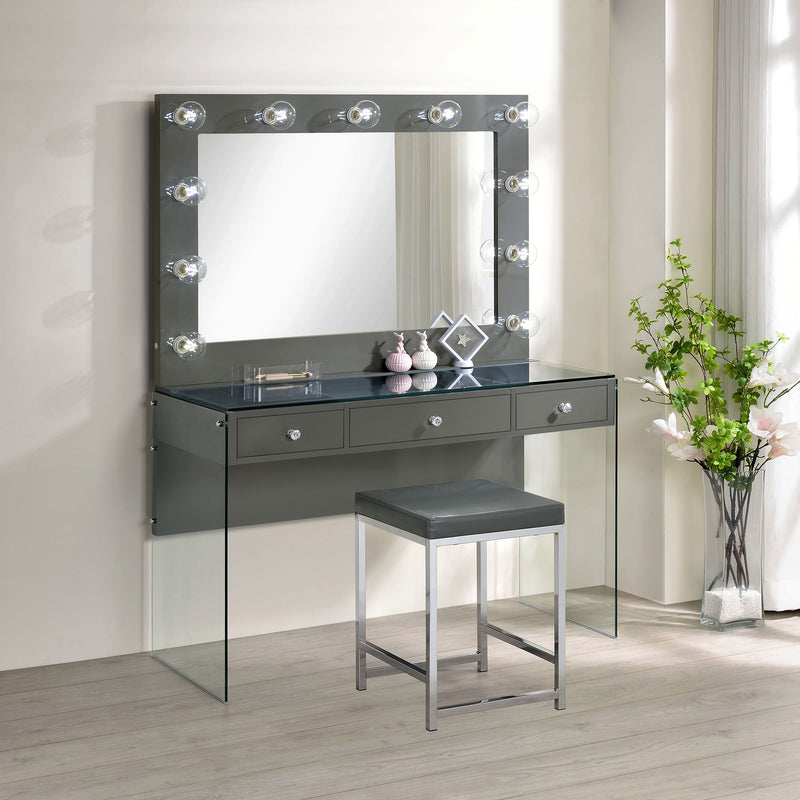 Afshan Makeup Vanity Table with LED Mirror - Furniture City (CA)l