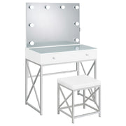 Eliza Makeup Vanity Table with LED Mirror and Stool - Furniture City (CA)l