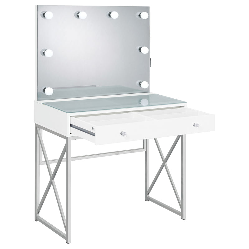 Eliza Makeup Vanity Table with LED Mirror and Stool - Furniture City (CA)l