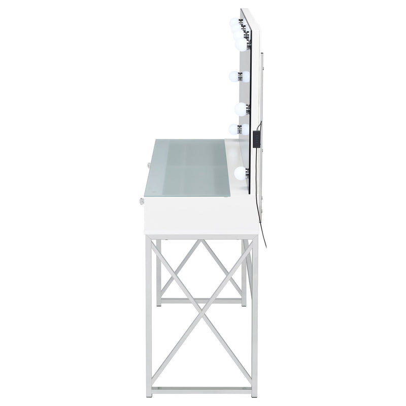 Eliza Makeup Vanity Table with LED Mirror and Stool - Furniture City (CA)l