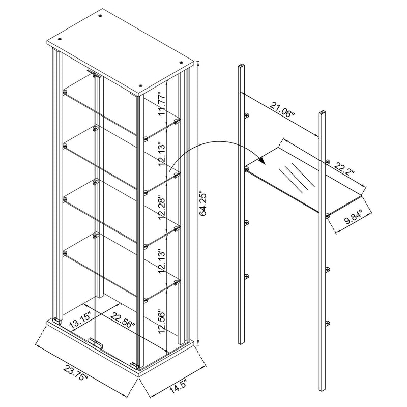 Delphinium Curio Cabinet - Furniture City (CA)l