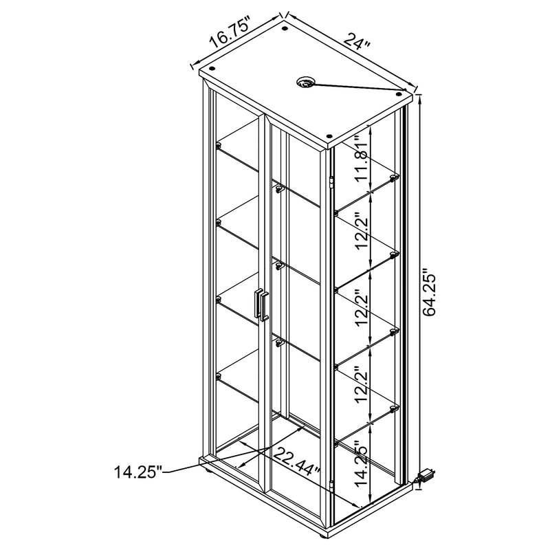 Aero Curio Cabinet with LED Lighting - Furniture City (CA)l