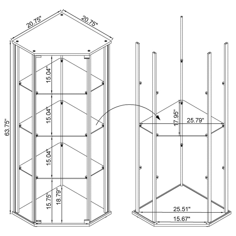 Zenobia Curio Cabinet - Furniture City (CA)l
