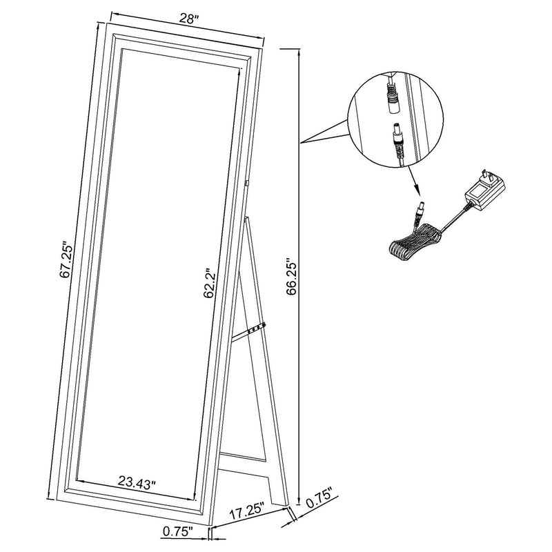 Windrose Standing Mirror with LED Lighting - Furniture City (CA)l