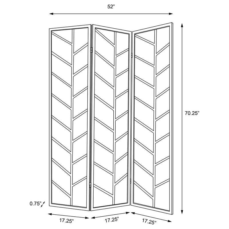 Mila Three-Panel Room Divider - Furniture City (CA)l