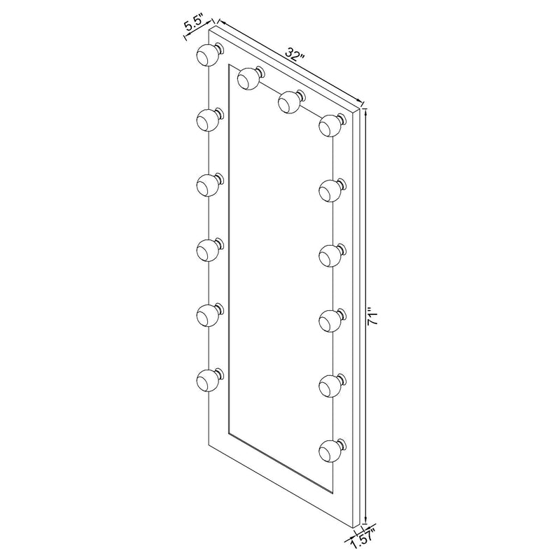 Zayan Floor Mirror with LED Lighting - Furniture City (CA)l