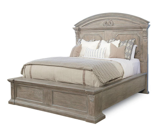 Arch Salvage Queen Chambers Panel Bed in Parchment image
