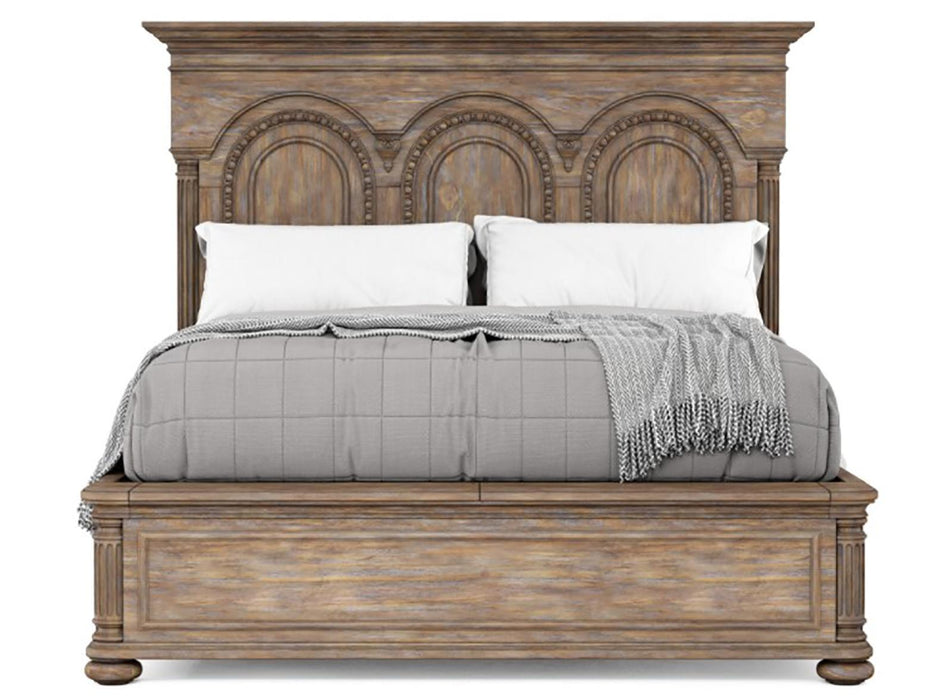 Furniture Architrave California King Panel Bed in Rustic Pine