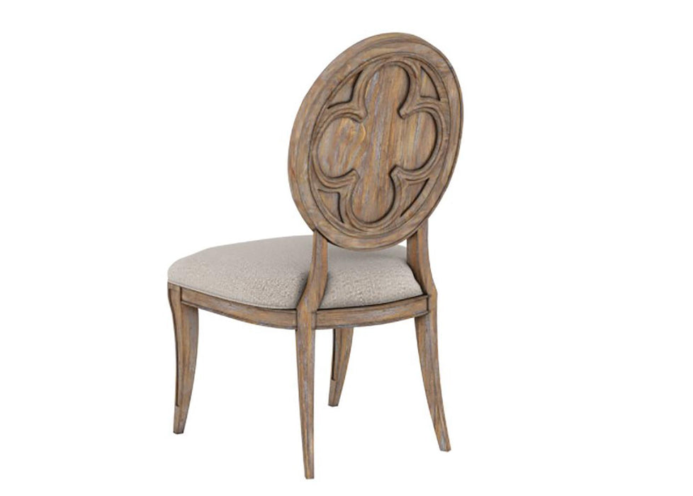 Furniture Architrave Oval Side Chair in Rustic Pine (Set of 2)