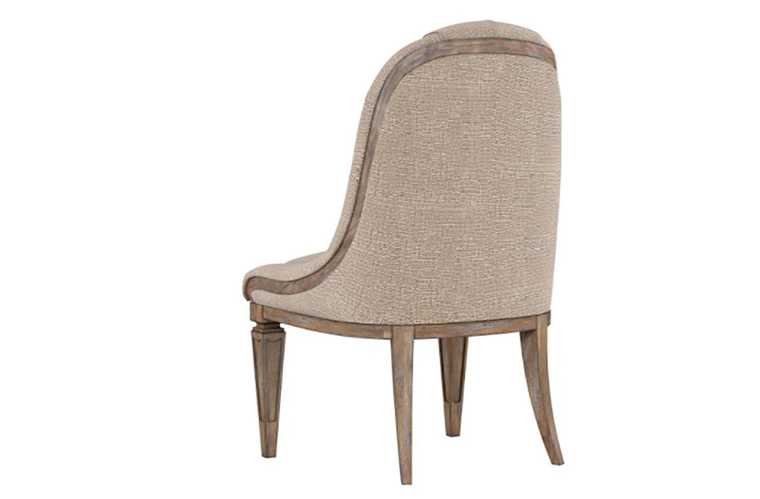 Furniture Architrave Upholstered Side Chair in Rustic Pine