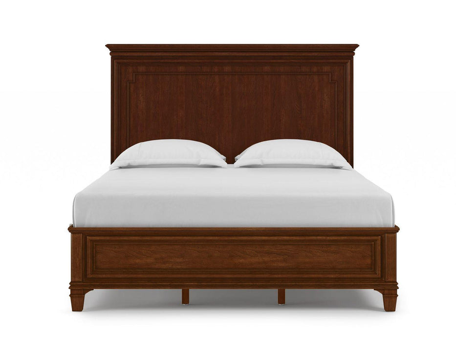 Furniture Newel King Panel Bed in Medium Cherry