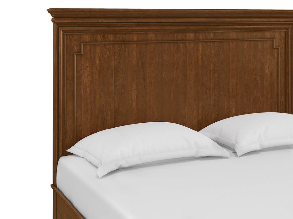 Furniture Newel Queen Panel Bed in Medium Cherry