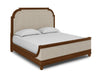 Furniture Newel Queen Upholstered Panel Bed in Medium Cherry image
