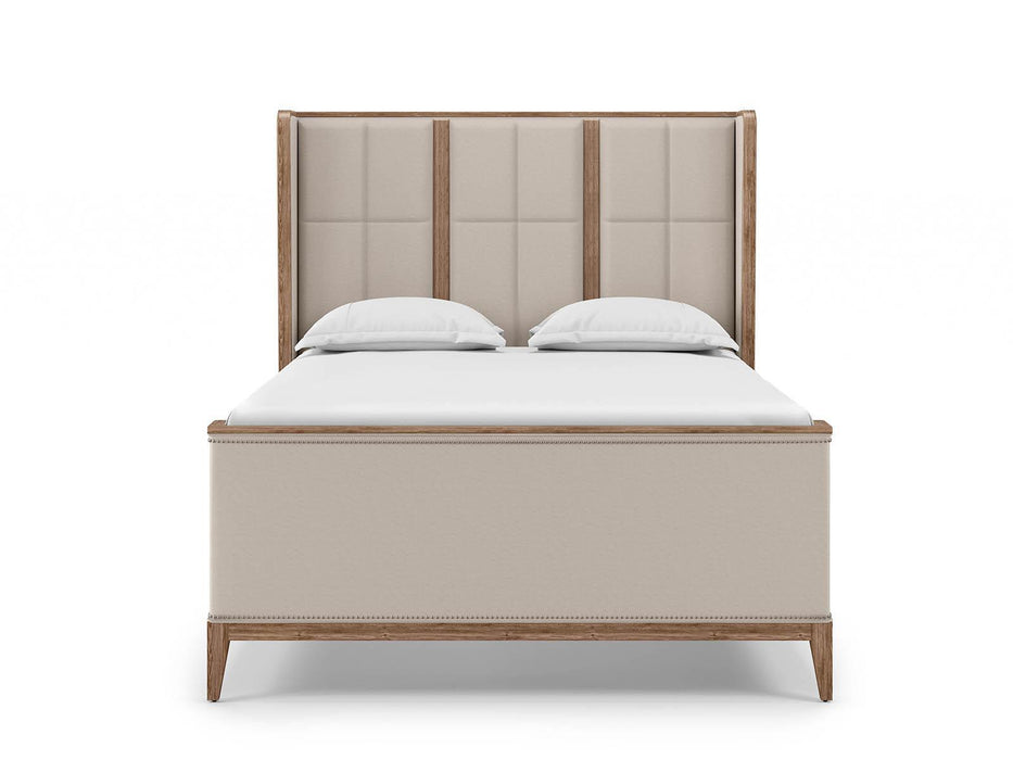 Furniture Passage King Upholstered Bed in Light Oak