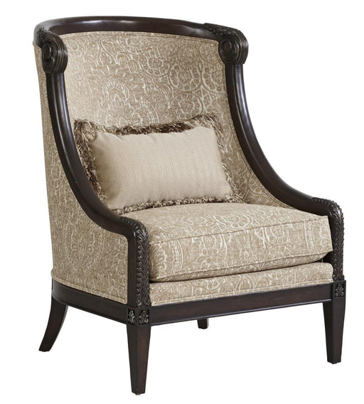 Giovanna Azure Carved Wood Accent Chair image