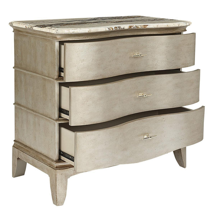 Starlite 3 Drawer Bachelor Chest in Silver