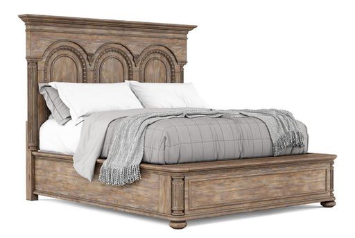 Furniture Architrave King Panel Bed in Rustic Pine image
