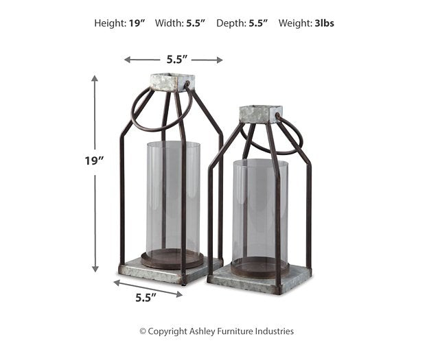 Diedrick Lantern (Set of 2) - Furniture City (CA)l