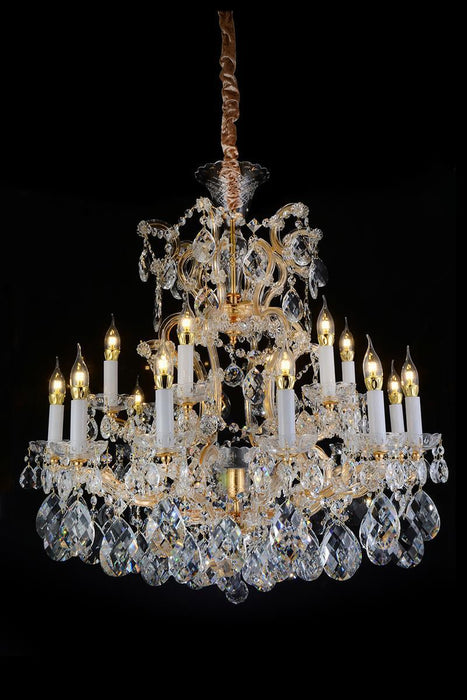 Lighting San Carlo 19 Light Chandelier in Clear and Gold