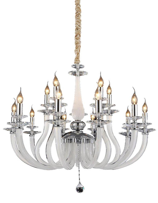 Lighting San Marco 15 Light Chandelier in Opalescent and Chrome image