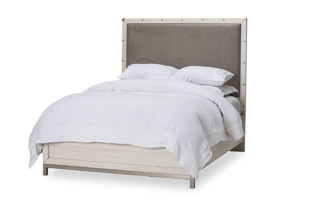 Menlo Station King Panel Bed w/ Fabric Insert in Eucalyptus image