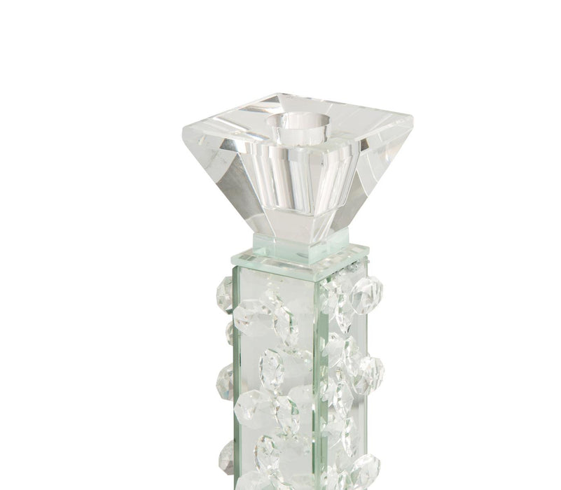 Montreal Slender Mirrored Crystal Candle Holder, Small(6/pack)