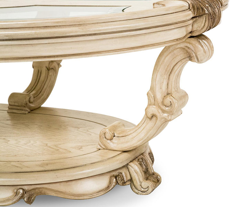 Platine de Royale Oval Cocktail Table in Champagne