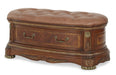 Cortina Leather Bedside Bench in Honey Walnut - Furniture City (CA)l