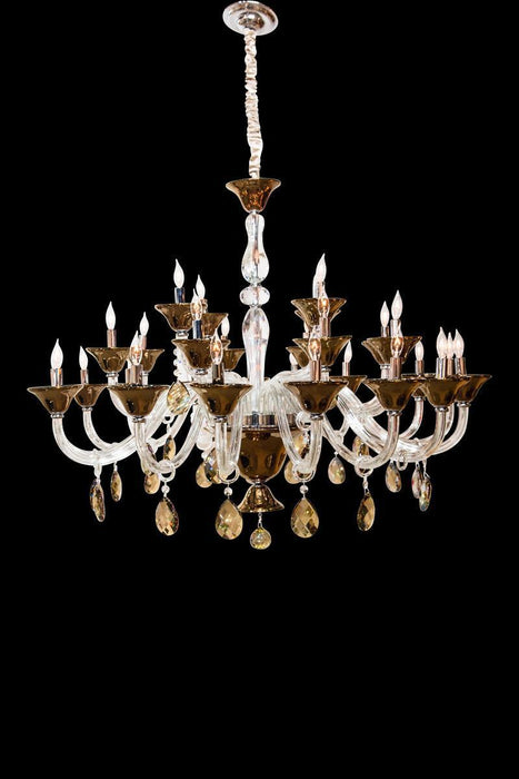 Aico Lighting Rundale 28 Light Chandelier in Clear and Chrome
