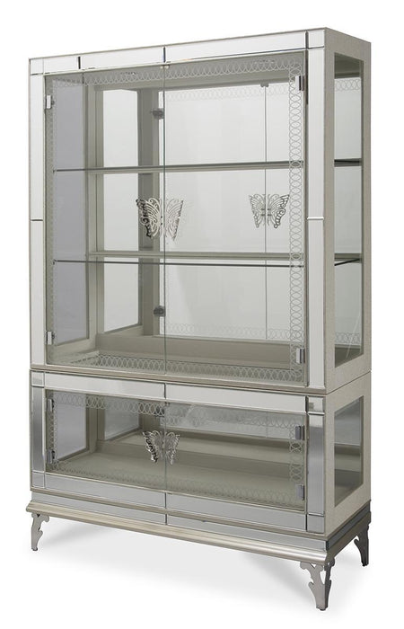 Hollywood Swank Curio w / Glass Base in Pearl Caviar NT03515-11