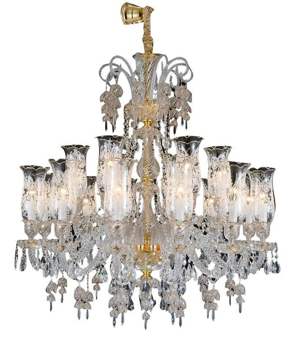 Lighting Garnier 18 Light Chandelier in Clear and Gold
