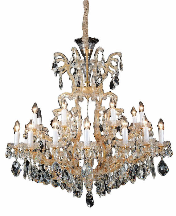 Lighting La Scala 19 Light Chandelier in Cognac and Gold