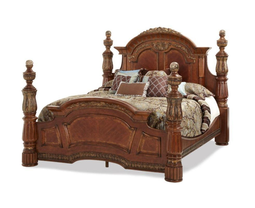 Villa Valencia California King Poster Bed in Chestnut