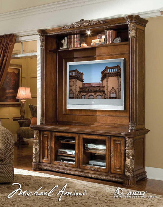 Villa Valencia Entertainment Wall in Chestnut- Base Only