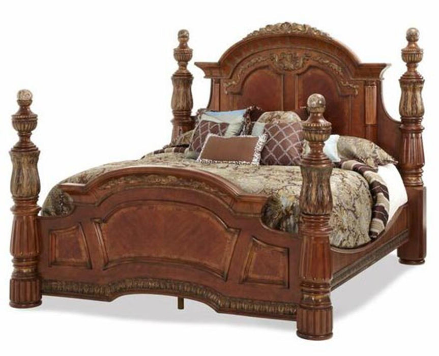 Villa Valencia King Poster Bed in Chestnut image