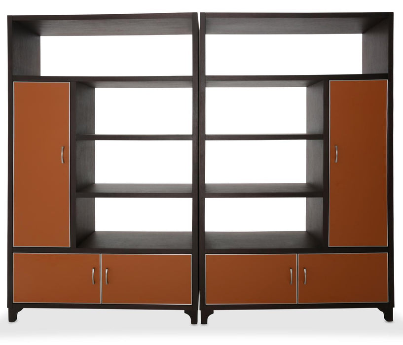 21 Cosmopolitan 2pc Bookcase in Umber/Orange