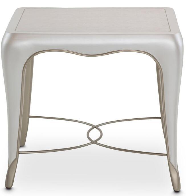 Furniture London Place End Table in Creamy Pearl