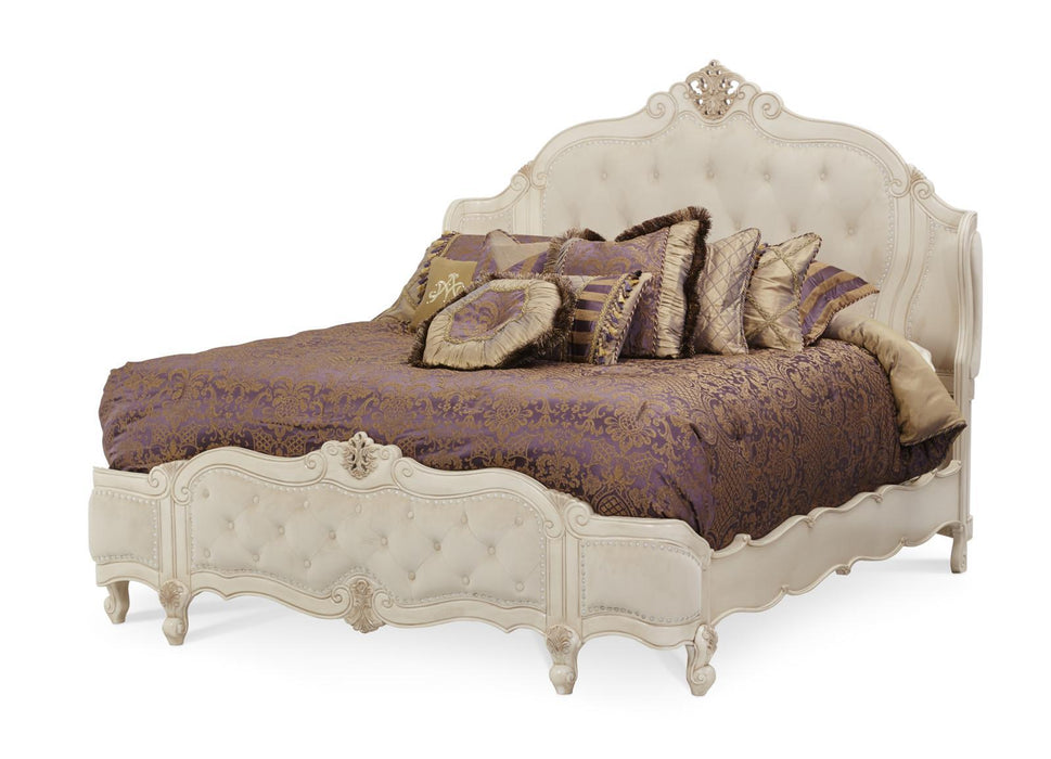 Lavelle Queen Wing Mansion Bed in Blanc 54000QNWM-04