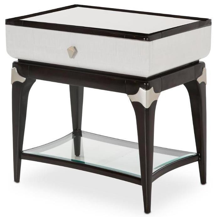 Paris Chic Rectangular End Table/ Nightstand in Espresso