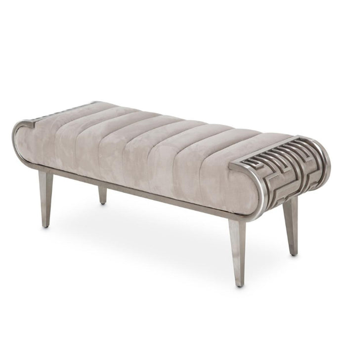 Roxbury Park Channel Tufted Bed Bench in Stainless Steel