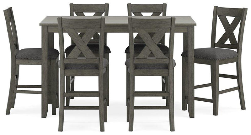 Caitbrook Counter Height Dining Table and Bar Stools (Set of 7) - Furniture City (CA)l