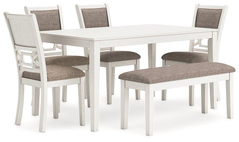 Erinberg Dining Table and 4 Chairs and Bench (Set of 6) - Furniture City (CA)l