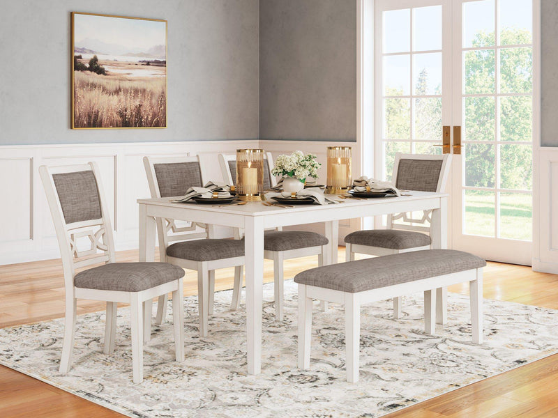 Erinberg Dining Table and 4 Chairs and Bench (Set of 6) - Furniture City (CA)l