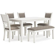 Erinberg Dining Table and 4 Chairs and Bench (Set of 6) - Furniture City (CA)l