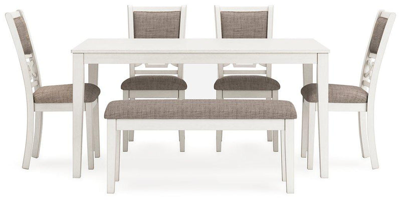 Erinberg Dining Table and 4 Chairs and Bench (Set of 6) - Furniture City (CA)l