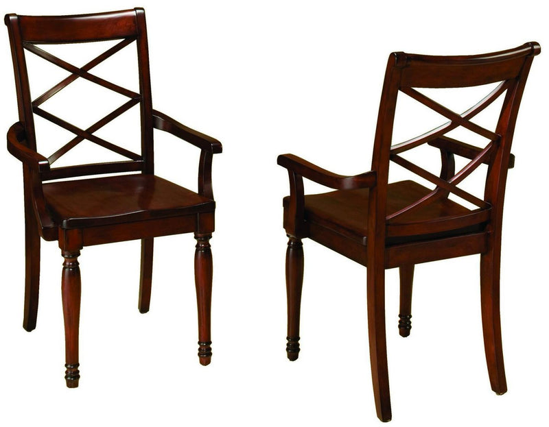 Aspenhome Cambridge Double X Arm Chair in Brown Cherry ICB-6670A-BCH (Set of 2) - Furniture City (CA)l