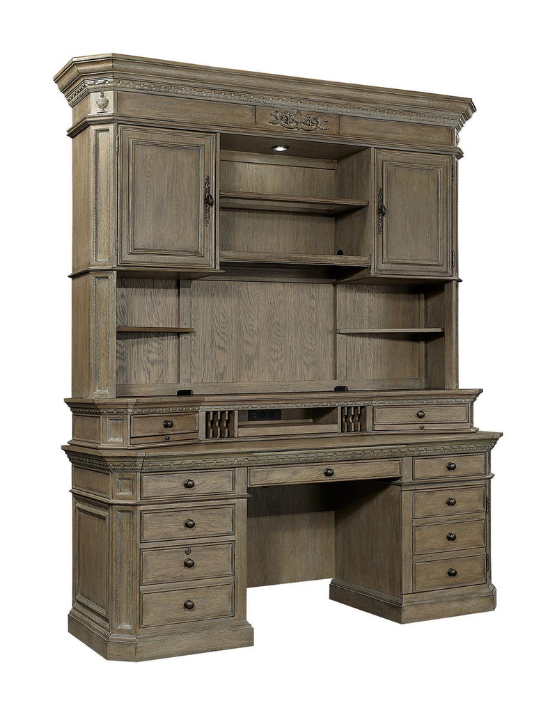 Aspenhome Belle Maison 75" Credenza Desk and Hutch in Brown/Light I94-321/319 - Furniture City (CA)l