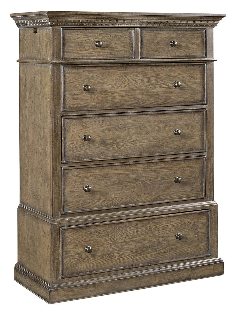 Aspenhome Furniture Belle Maison 5 Drawer Chest in Light Aged Oak - Furniture City (CA)l